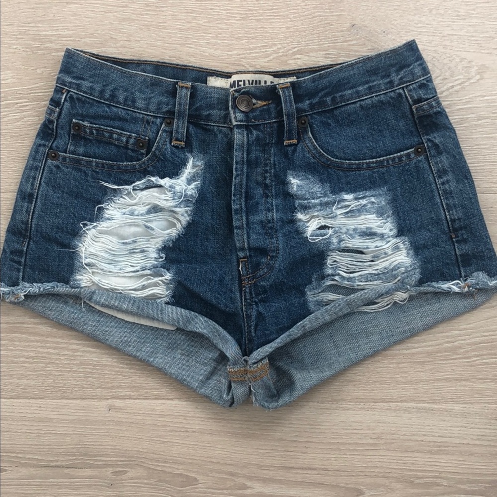 Brandy Melville Distressed Denim Shorts